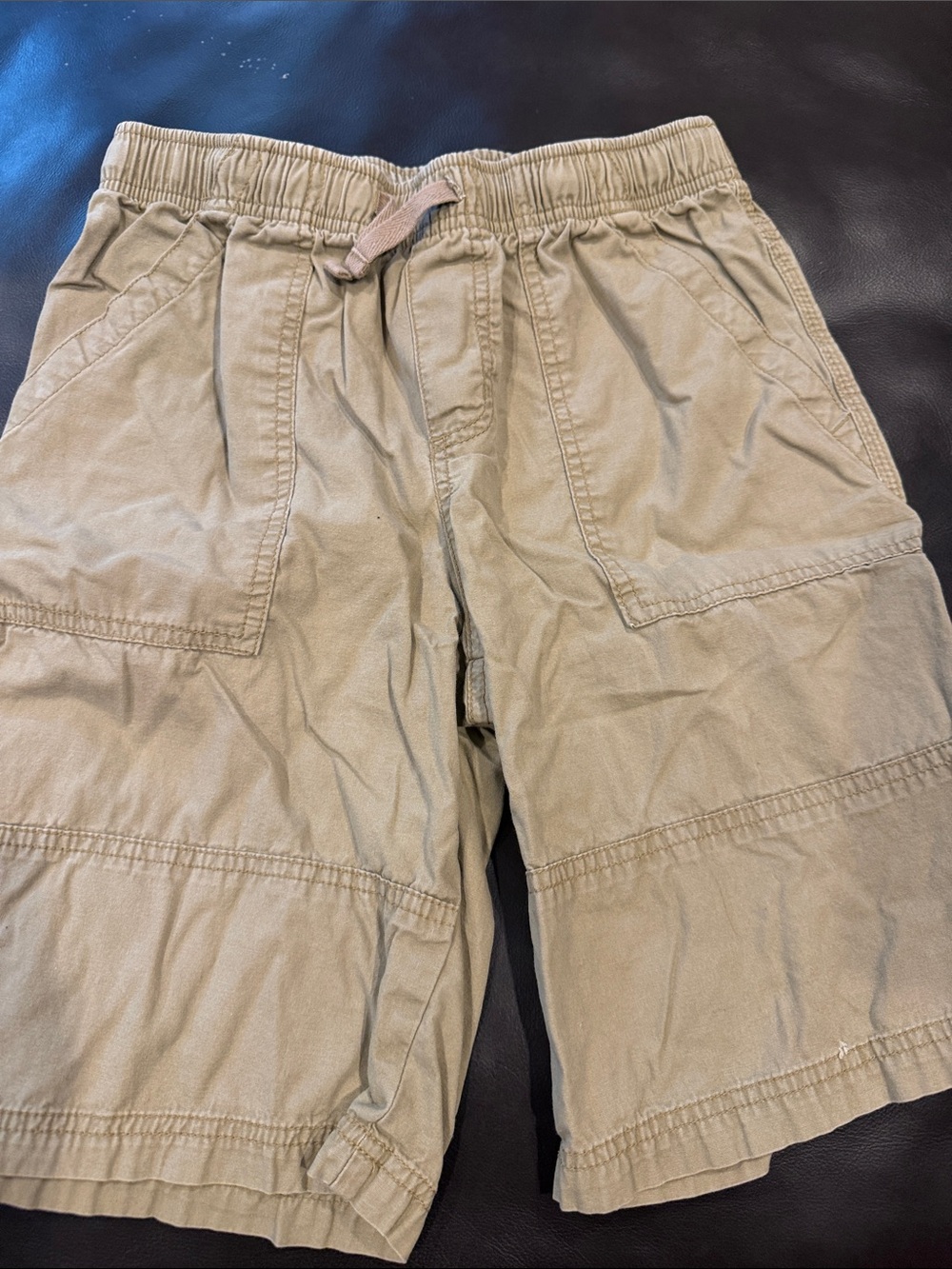 Boys Casual Drawstring Cargo Shorts - Tan